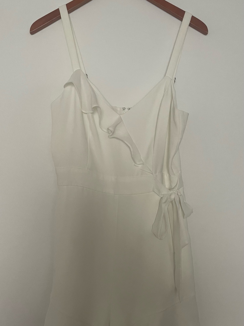 Parker Ivory Ruffled Spaghetti Strap Jumpsuit Romper